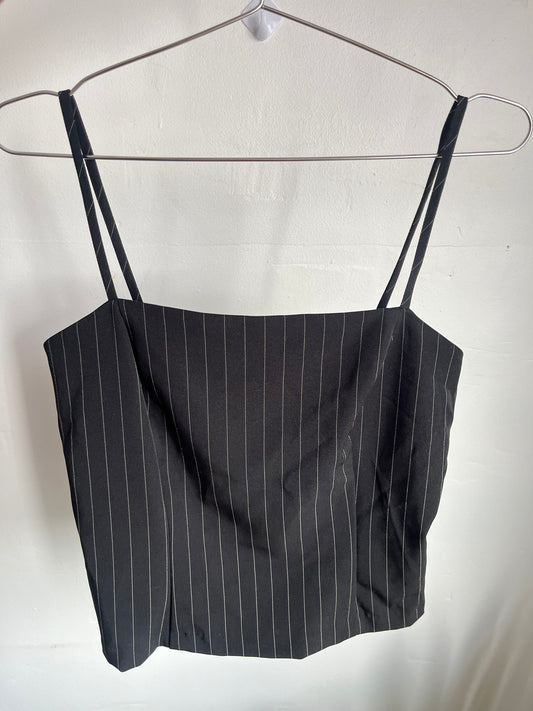 Black Stripped Dress Strappy Tank