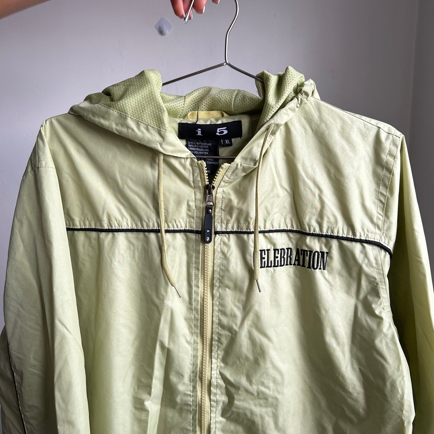 Y2K Pale green celebration windbreaker