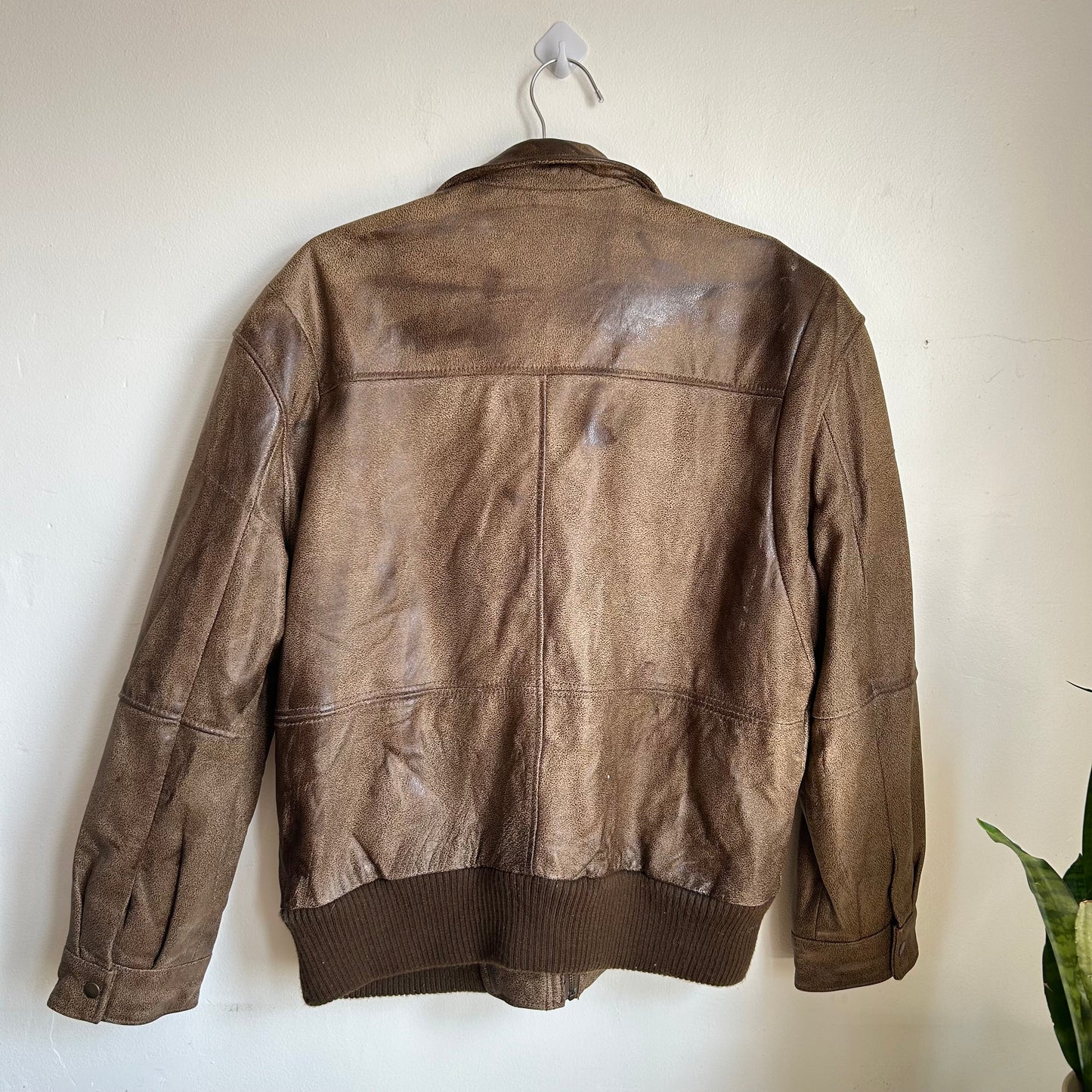 Brown Leather Bomber Classic Vntage