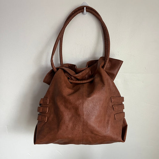 Brash Leather Brown Bucket Purse