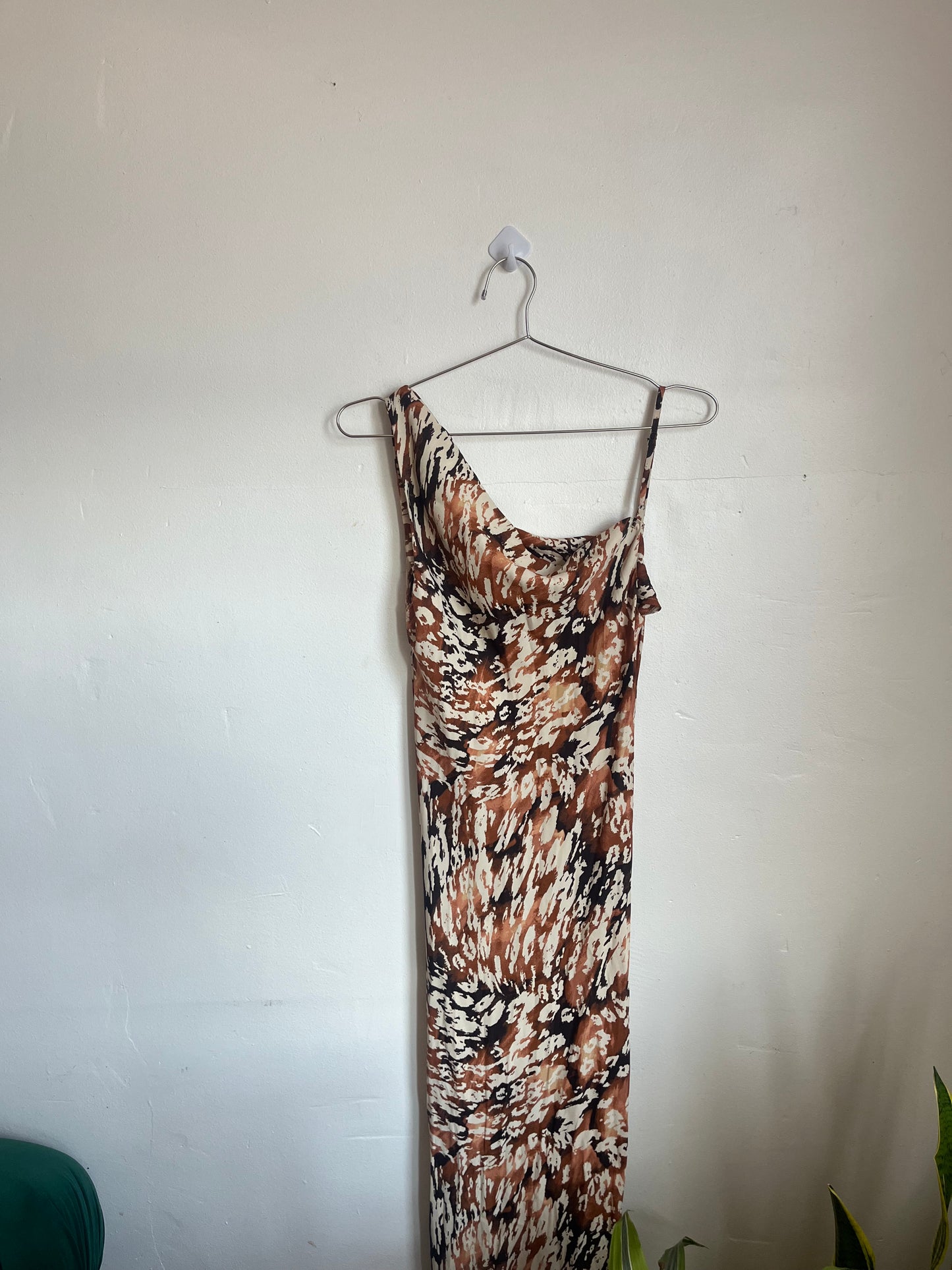 Cream & Brown Abstract Dress