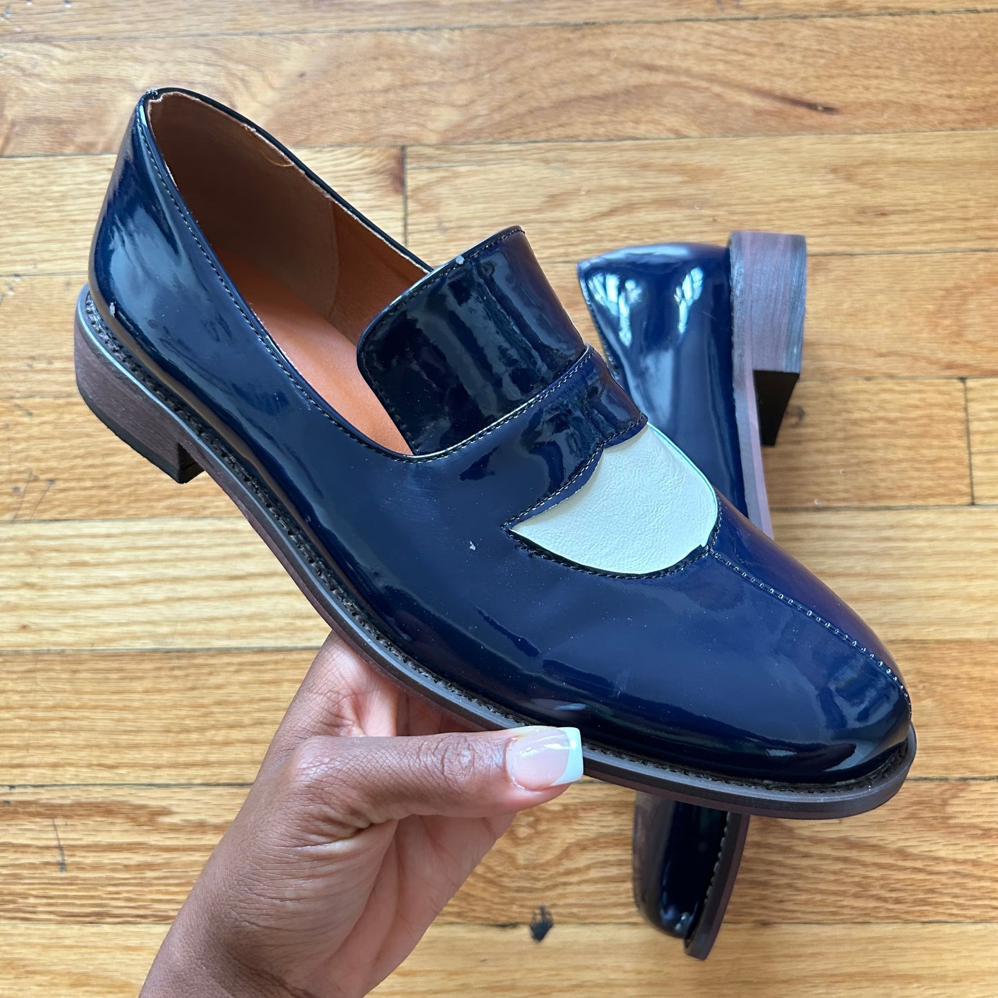 Blue Leather classic vintage loafers